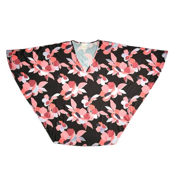 BAR III Floral Caftan Women's Swimwear Cover-Up Size XS Batwing Sleeve - Picture 3 of 6